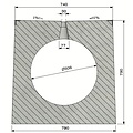 Delta Schlitzzrinne 500 mm. L=4m. F900. Zwischenbrücke aus Beton, Stahlfelge