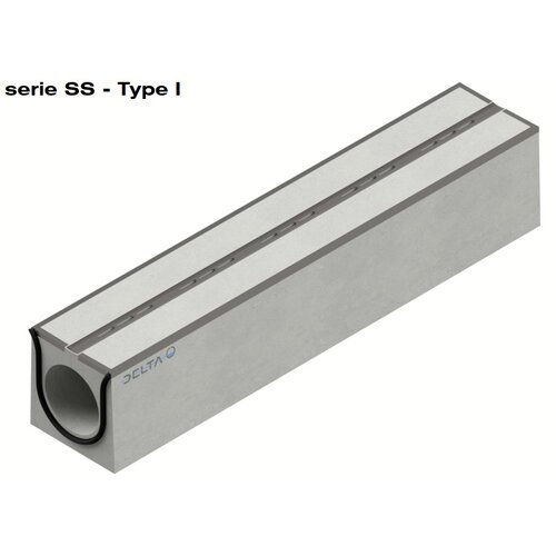 Delta Concealed gutter 500mm. L=4m. F900. Steel bridge, steel rim