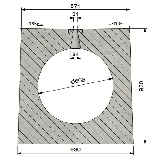 Delta Schlitzzrinne 600 mm. L=4m. D400. Stahlbrücke, Stahlfelge