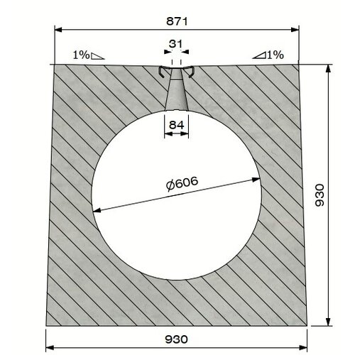 Delta Schlitzzrinne 600 mm. L=4m. F900. Zwischenbrücke aus Stahl, Randbeton