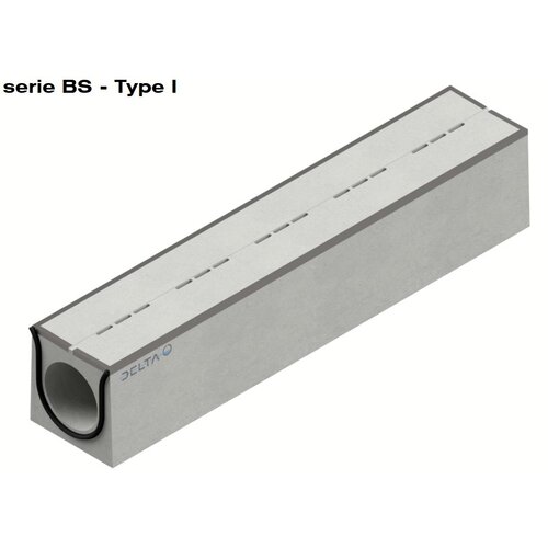 Delta Concealed gutter 500mm. L=4m. F900. Concrete intermediate bridge, steel rim