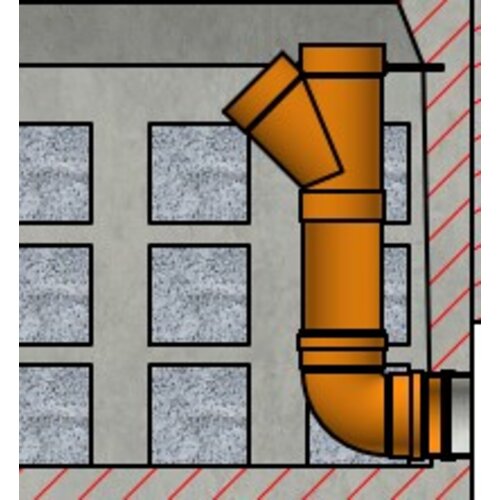 Delta PVC aansluiting 160mm tbv valbuis/overstort