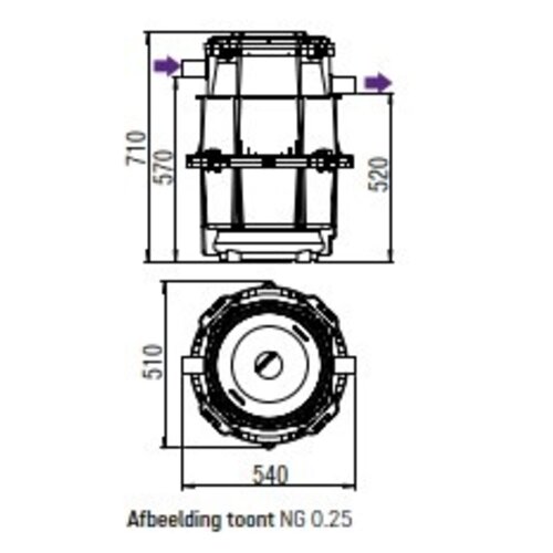 Kessel HDPE-Fettabscheider 0,25 l/s. Schlammfang 25l. Freie Aufstellung