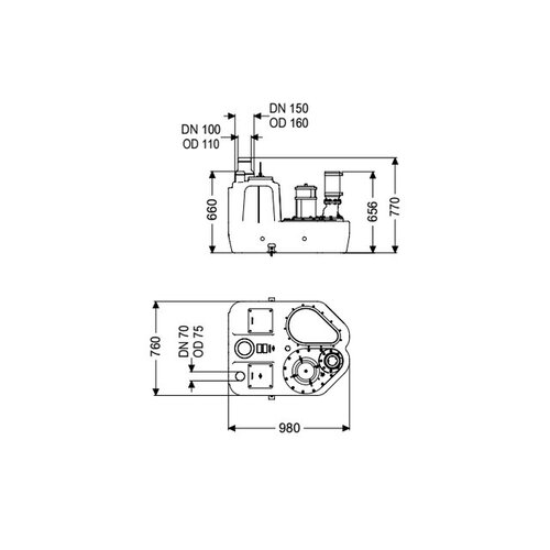 Kessel Hebestation Aqualift F XL. Einzelpumpe SPF 3000-S3