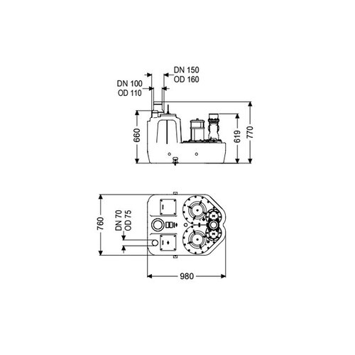 Kessel Hebestation Aqualift F XL. Doppelpumpe SPF 3000-S3