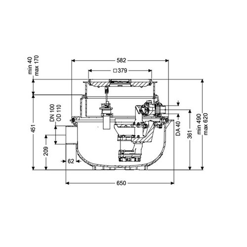 Kessel Hebestation Aqualift S Compact. Doppelpumpe GTF 500-S1. Befliesbarer Deckel