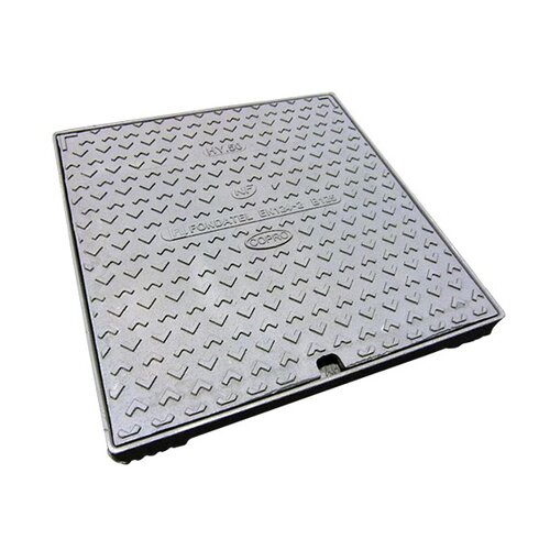 DWTN - Diederen Water Techniek Nederland Cast iron manhole cover HY 50. Daylight size 405x429mm. B125KN