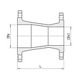 DWTN Reduzierflansch aus Gusseisen DN100-DN65mm. Zentrisch, PN10/16