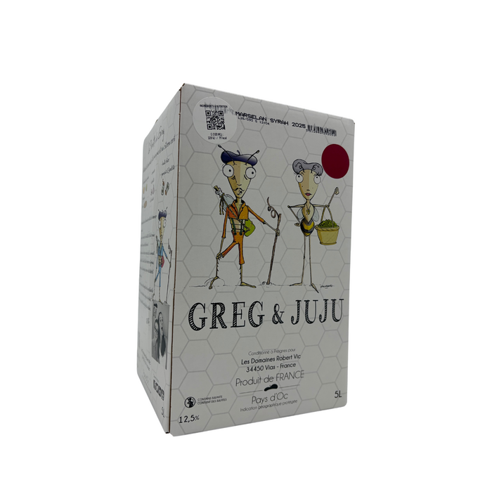 Domaine Robert Vic / Preignes Le Vieux Wijn in pak 5 liter - Greg&Juju Rouge Marselan/Syrah