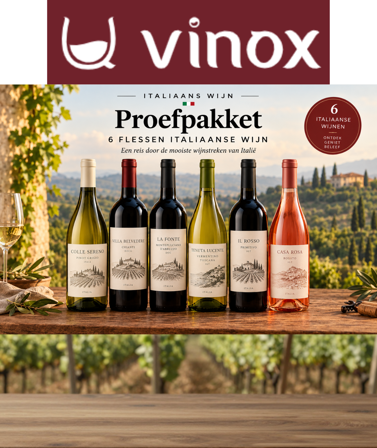 Proefdoos Proefpakket 6 flessen -  Italie