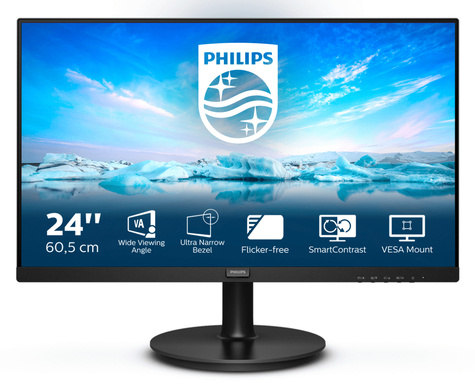 Philips 24" 241V8LA/00 FHD/HDMI/VGA/Speaker/IPS