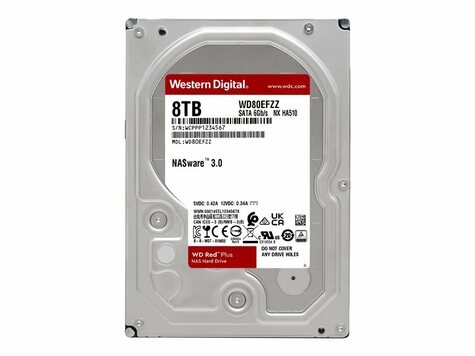 Western Digital WD 8TB SATA III 128MB RED Plus NAS HDD (WD80EFZZ)