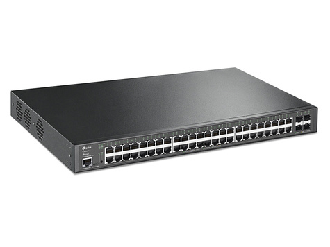 TP-Link JetStream 52-Port Gigabit and 4-Port 10GE SFP+ L2+ Managed Switch with 48-Port PoE+