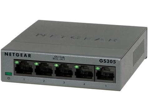 Netgear 5 poorts gigabit switch metalen behuizing Gigabit 10/100/1000 Mbps
