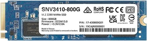 Synology 800GB Synology SSD M.2 2280 NVMe SNV3410-800G