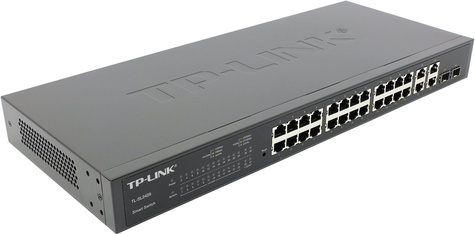 TP-Link JetStream 24-Port 10/100 Mbps + 4-Port Gigabit  Smart Switch with 24-Port PoE+