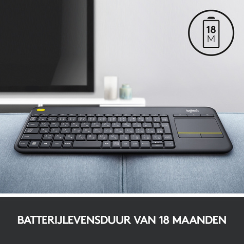 Logitech KB K400 Touch Plus Zwart draadloos Retail QWERTY