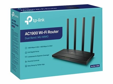 TP-Link ARCHER C80 4PSW 1900Mbps 10/100/1000 Mbps.