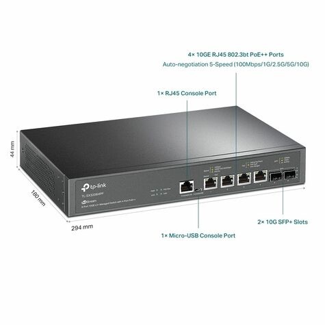 TP-Link Omada TL-SX3206HPP JetStream 6-Port 10GE L2+ Managed Switch with 4-Port PoE++