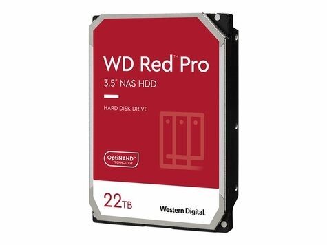 Western Digital WD Red Pro    8.9cm (3.5") 22TB SATA3 7200  512MB WD221KFGX intern bulk