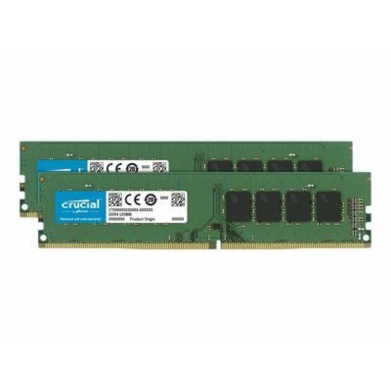 Crucial - DDR4 - 32 GB: 2 x 16 GB - DIMM 288-pin - unbuffered