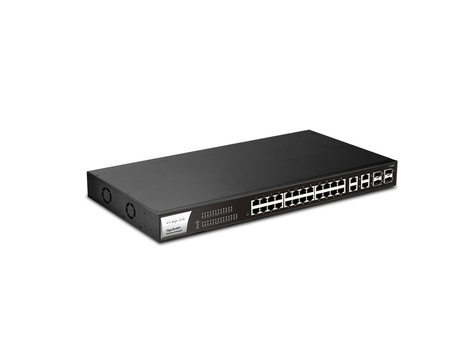 DrayTek VigorSwitch P1282 24 poorts Gigabit PoE + 4 SFP Combo poorten