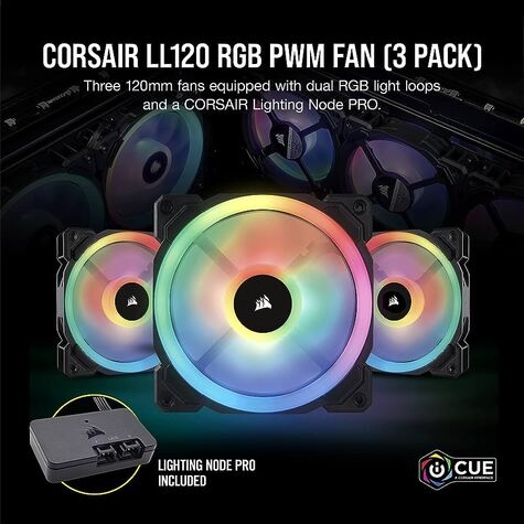 Corsair LL120 RGB LED Fan 3 Pack Light Node Pro