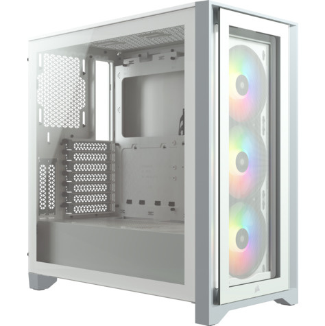 Corsair Geh CORSAIR Midi iCUE 4000X RGB (Tempered Glass) White