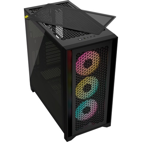 Corsair 4000d airflow tempered glass only with rgb led watercooling, no  front-side rgb leds and rx6900xt video card on Craiyon