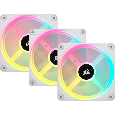 Corsair Ventilator 120*120*25 QX120 RGB LED Fan White Triple
