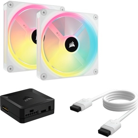 Corsair Ventilator 140*140*25 QX140 RGB LED Fan White Duo