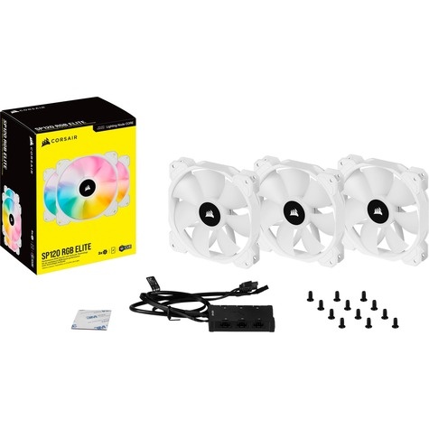 Corsair Corsair White SP120 RGB ELITE  120mm Fan 3p