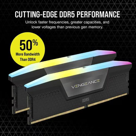 Corsair Vengeance RGB - DDR5 - kit - 32 GB: 2 x 16 GB - DIMM 288-pin - 6400 MHz / PC5-51200