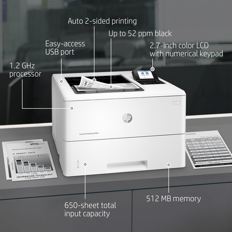 HP LaserJet Enterprise M507dn MONO / LAN / Wit-Zwart