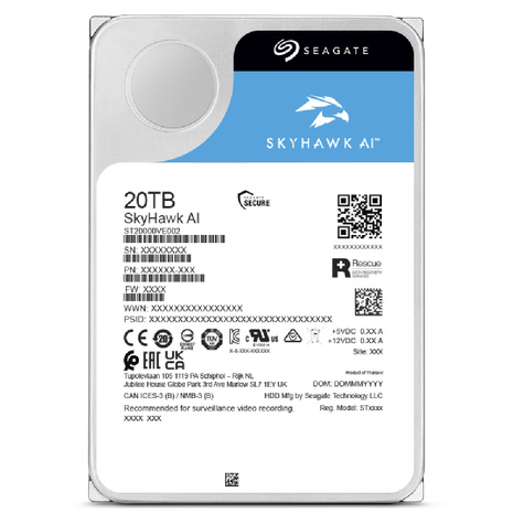 Seagate SkyHawk AI ST20000VE002 - hard drive - 20 TB - SATA 6Gb/s