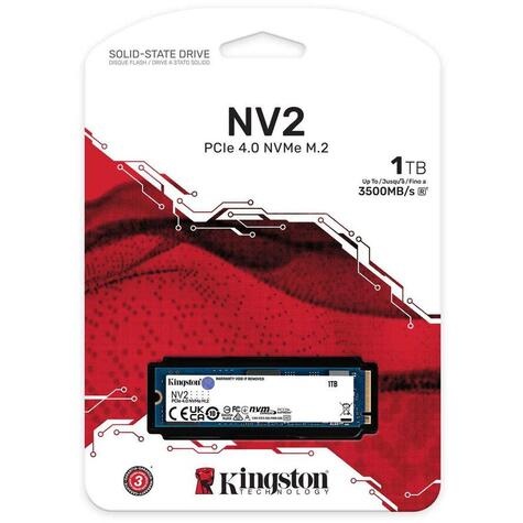 Kingston SSD    1TB Kingston M.2  PCI-E   NVMe GEN4    NV2 retail