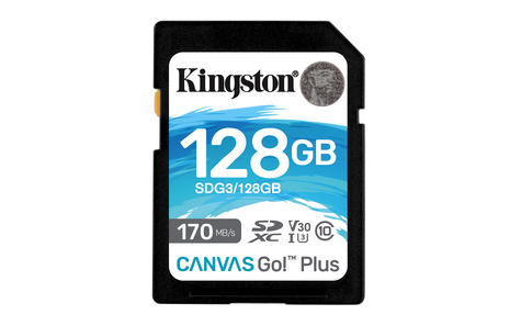 Kingston SDXC Card 128GB U3 V30 Canvas Go Plus