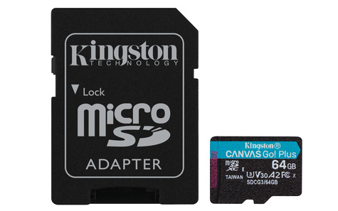 Kingston SDXC Card Micro 64GB UHS-I U3 Canvas Go! Plus