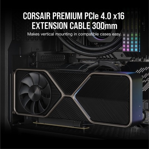 Corsair Premium PCIe 4.0 x16 Extension Cable 300mm