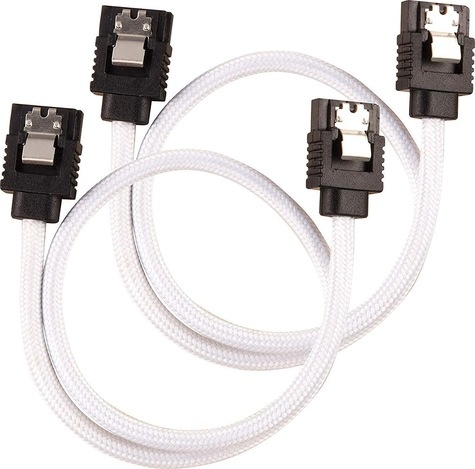 Corsair Premium Sleeved SATA Cable 2-pack - White