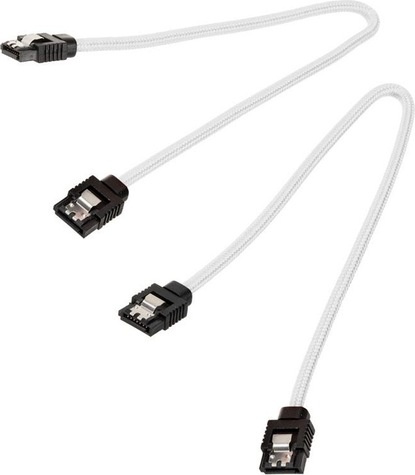 Corsair Premium Sleeved SATA Cable 2-pack - White