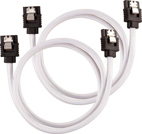 Corsair Premium Sleeved SATA Cable 2-pack - White