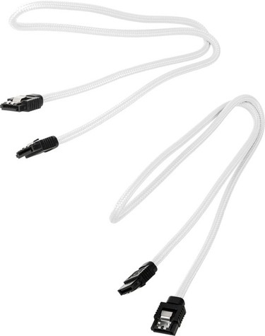 Corsair Premium Sleeved SATA Cable 2-pack - White