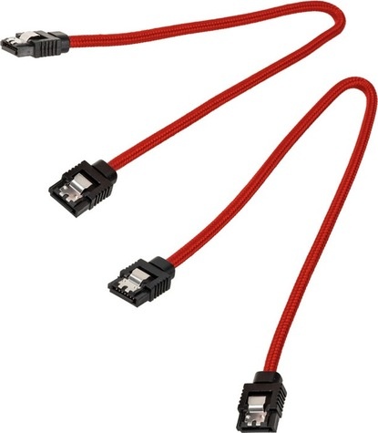 Corsair Premium Sleeved SATA Cable 2-pack - Red