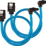 Corsair Corsair Premium sleeved SATA cable with 90° connector 2-pack - Blue