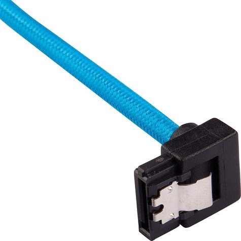 Corsair Premium sleeved SATA cable with 90° connector 2-pack - Blue