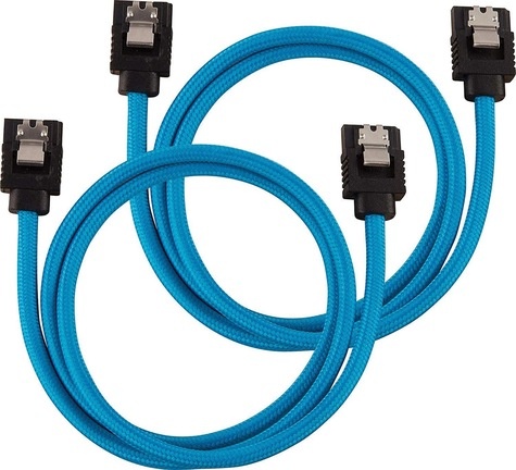 Corsair Premium Sleeved SATA Cable 2-pack - Blue