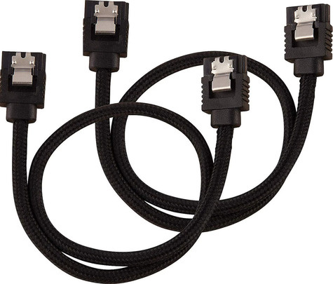 Corsair Premium sleeved SATA cable 2-pack - Black