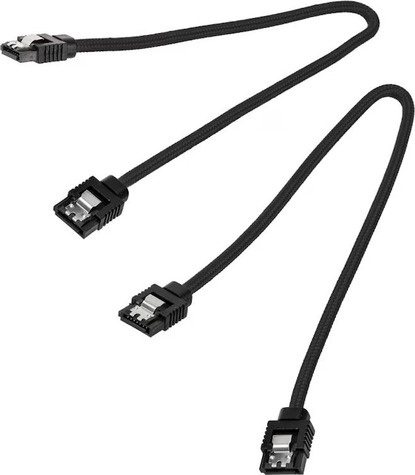 Corsair Premium sleeved SATA cable 2-pack - Black