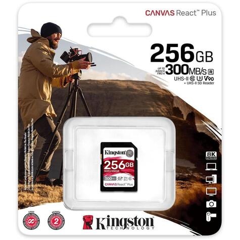 Kingston SD Card 256GB Kingston SDXC React+ 300R/260W Reader retail